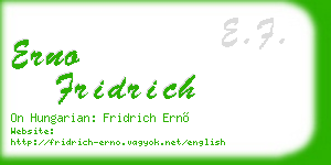 erno fridrich business card